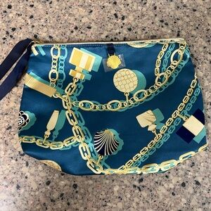 Estee Lauder Teal and Gold Chain Cosmetic Bag- NWOT
